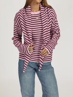 Load image into Gallery viewer, Striped Shawl Neck Round Neck Oversized Sweater Women N6H288