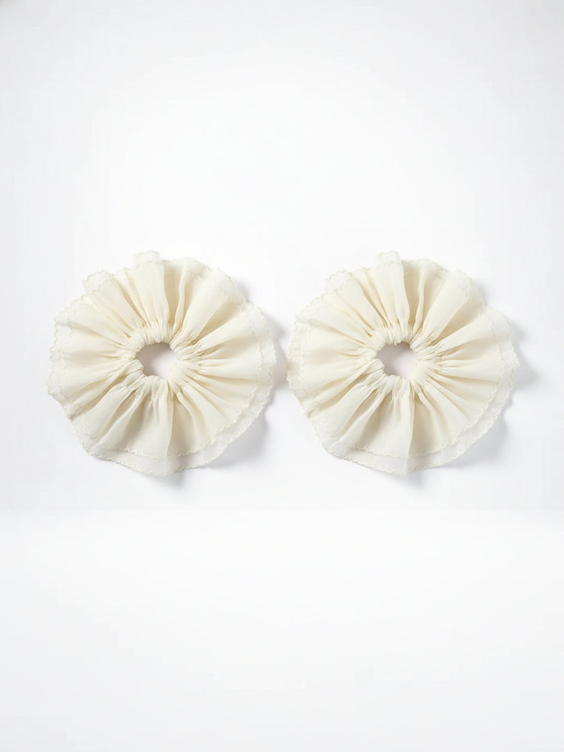 Double Layer Lace Tulle Scrunchie Ballet Hair Tie N6C015