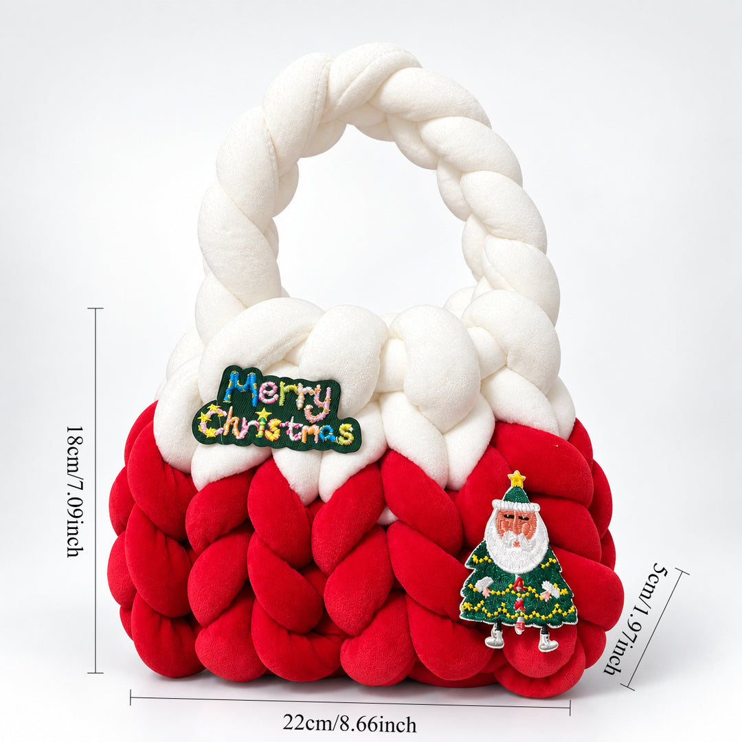 Women's Small Woven Velvet Christmas Bag N6J209