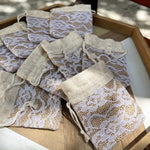 Load image into Gallery viewer, Jute Lace Drawstring Pouch Sachet Jewelry Bag Apricot N6G133