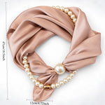 Load image into Gallery viewer, Womens Pearl Magnetic Clasp Floral Skinny Scarf N6K281