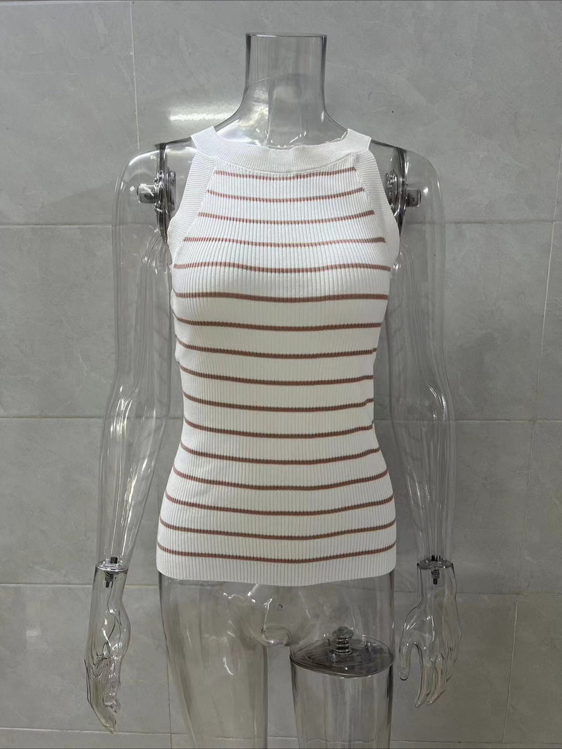 Striped Fitted Tank Top Women N6D075