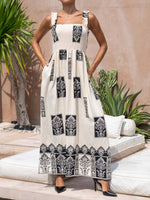 Load image into Gallery viewer, Bandeau Maxi Dress Circle Skirt Print Lightweight N5Z306
