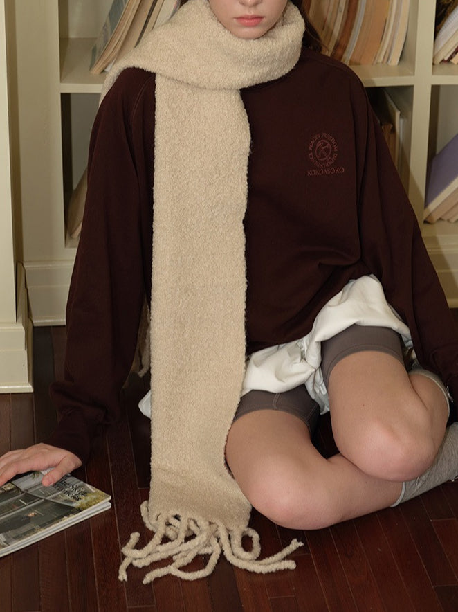 Heavyweight Wool Blend Textured Scarf  M5A136