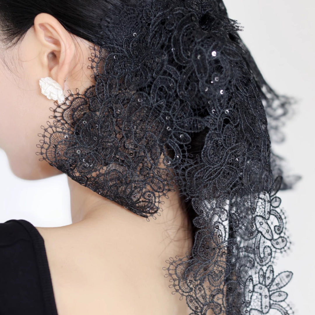 Lace Bow Hair Clip French Elegant Hair Accessory N6F134