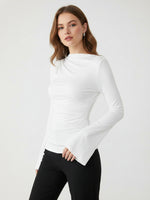 Load image into Gallery viewer, Puff Sleeve Ruffle Detail T-shirt Women N6C322
