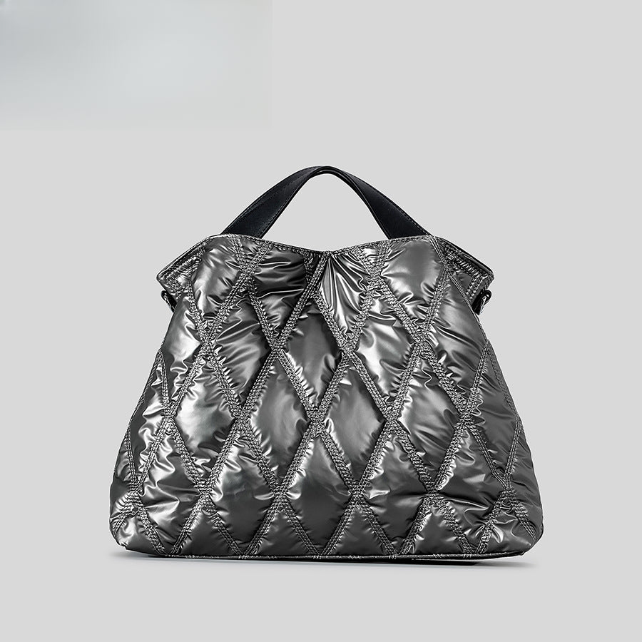 Diamond Quilted Polyester Tote Top Handle S5P391