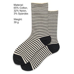 Load image into Gallery viewer, Solid Base Striped Cotton Mid-Calf Socks Women N6H011