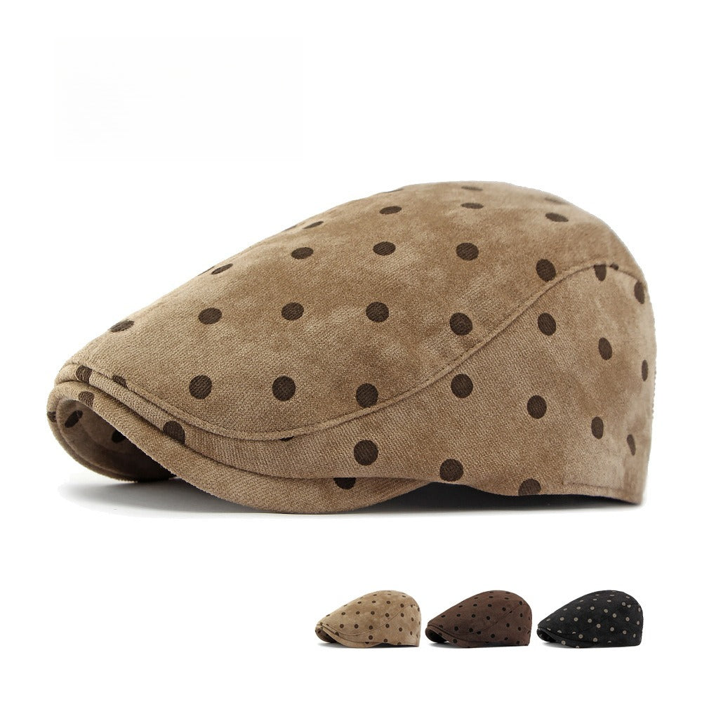Faux Suede Newsboy Cap Women Retro Beret N6G205