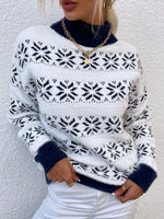 Load image into Gallery viewer, Snowflake Half High Collar Knit Sweater Women N6H260