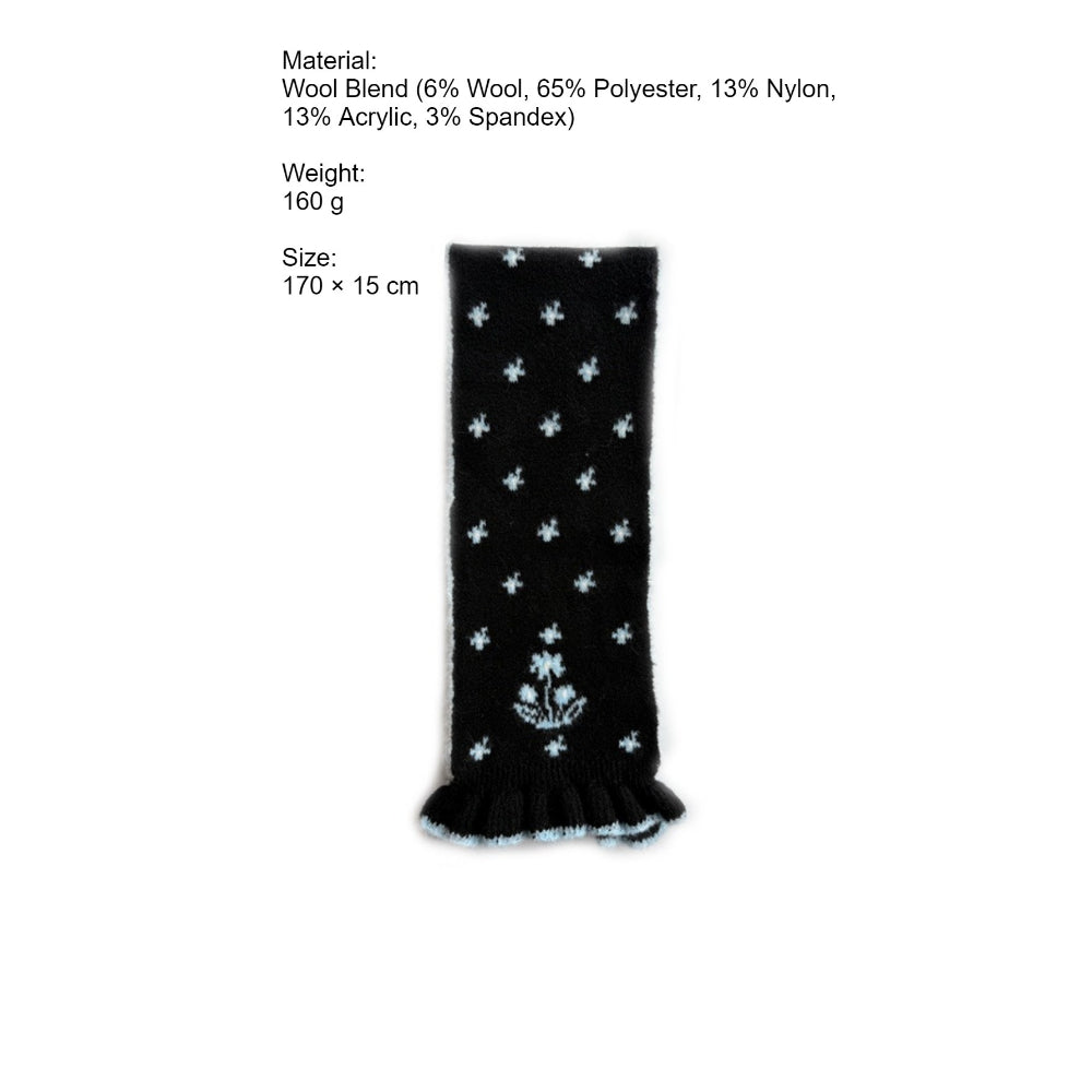 Cartoon Deer Jacquard Wool Blend Knit Scarf Women N6H221