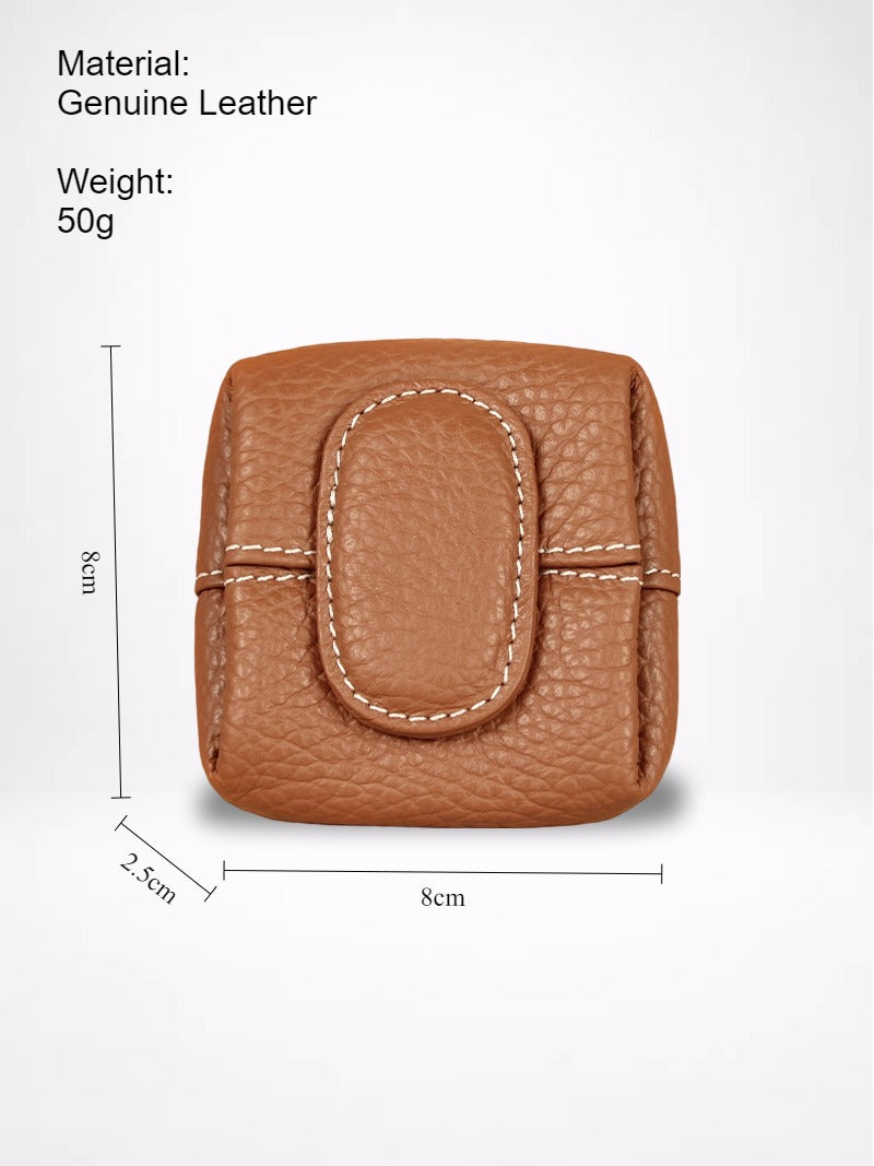 Genuine Leather Coin Purse With Keychain Women N6D030