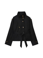 Load image into Gallery viewer, Solid Stand Collar Belted Jacket Women Long Sleeve N6G165