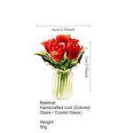 Load image into Gallery viewer, Handmade Glass Rose Tulip Bouquet Crystal Vase Decor N6G007
