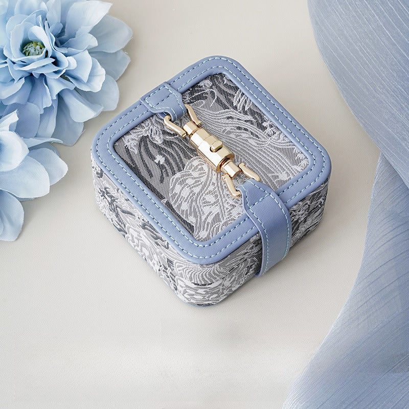 Jacquard Embossed PU Jewelry Organizer Single Layer S5P397