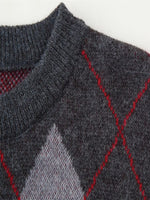 Load image into Gallery viewer, Simple Loose Jacquard Diamond Knit Pullover Women N6G156
