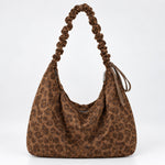 Load image into Gallery viewer, Women's Leopard Suede-Feel Dumpling Tote Bag N6J190