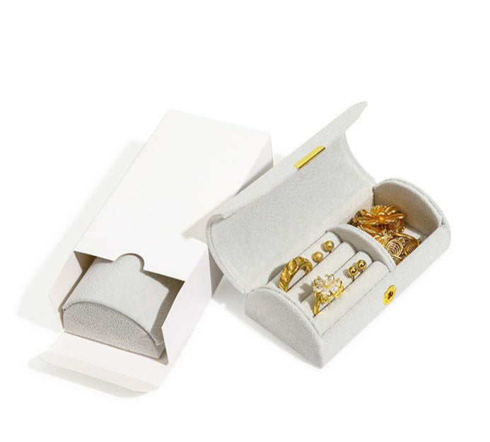 Portable Boucle Fleece Jewelry Box Multi Color S5P949