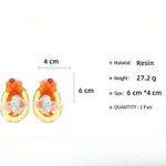 Load image into Gallery viewer, Vintage Resin Floral Studs Goldfish Motif Geometric S5P077