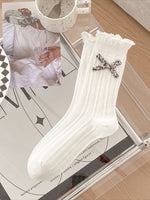 Load image into Gallery viewer, Bow Letter Label Slouch Socks Women N6C167