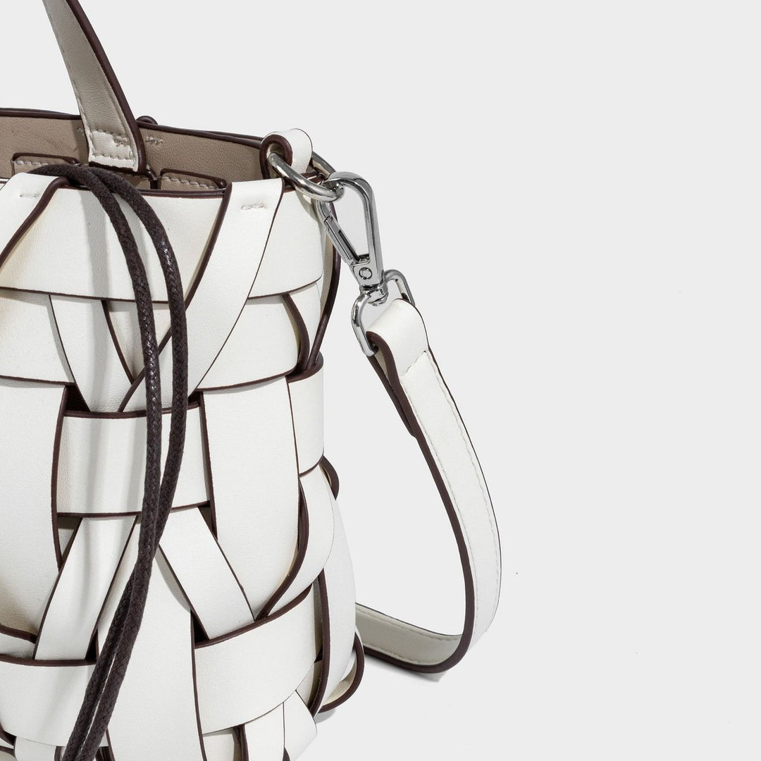 Woven PU Bucket Bag Fashion Shoulder Crossbody N6F144