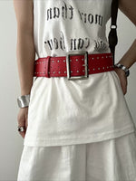 Load image into Gallery viewer, Women's Faux Leather Studded Wide Belt N6J136