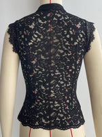 Load image into Gallery viewer, Lace Cutout Chinese Knot Round Neck Sleeveless Top N6F204