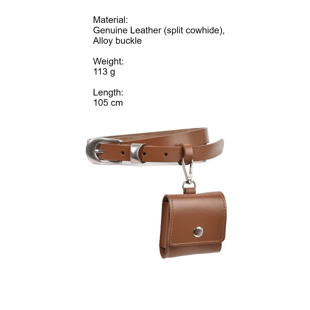 Genuine Leather Belt Bag Women Mini Waist Pack N6H322