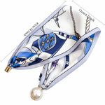Load image into Gallery viewer, Womens Pearl Magnetic Clasp Floral Skinny Scarf N6K258