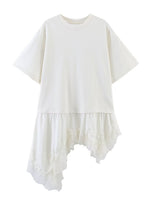 Load image into Gallery viewer, Lace Trim Relaxed Fit Short Sleeve T-shirt Women N6D130