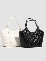 Load image into Gallery viewer, Quilted Oversized Tote Bag with Magnetic Snap N6C048