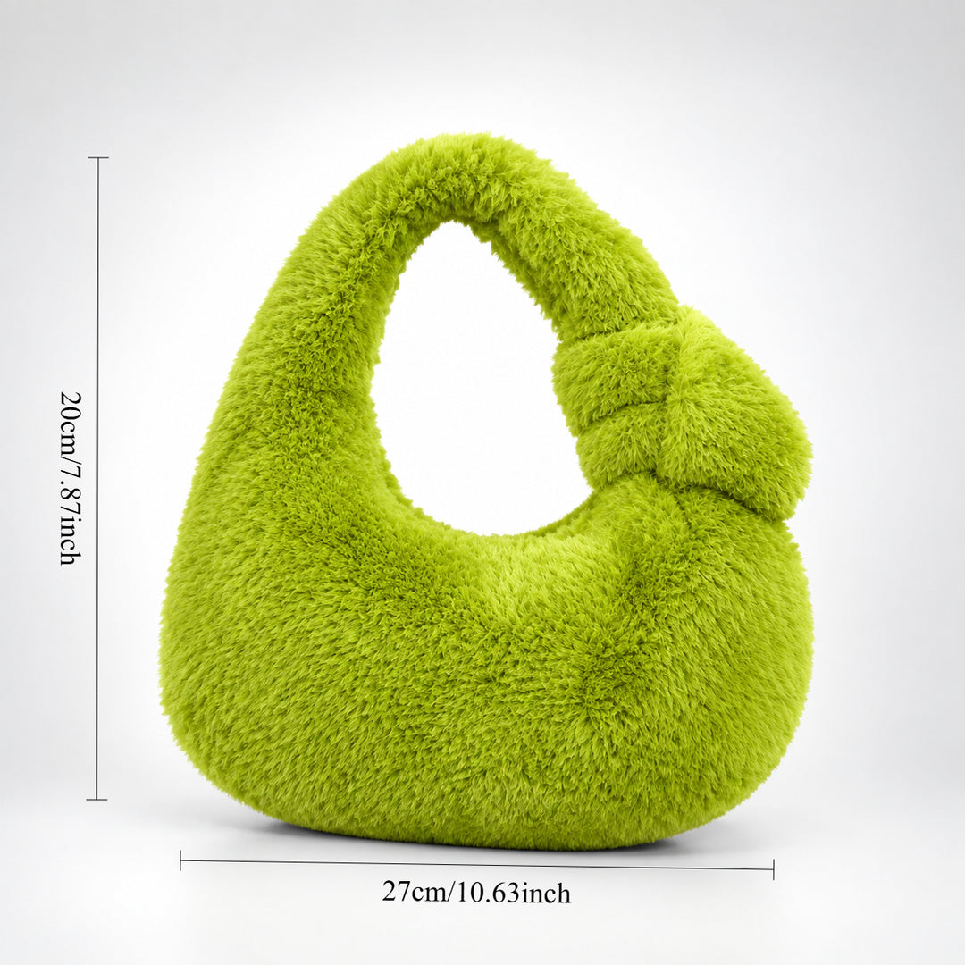 Women's Plush Knot Mini Dumpling Shoulder Bag N6J162