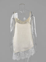 Load image into Gallery viewer, V Neck Lace Trim Sleeveless Tank Top N6F025