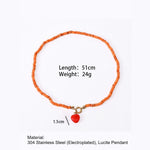 Load image into Gallery viewer, Beach Style Beaded Heart Lucite Necklace N6E113