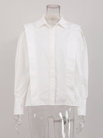 Load image into Gallery viewer, French Sharp Shoulder Slimming Shirt Women N6C136