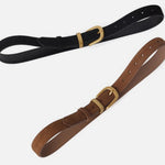 Load image into Gallery viewer, Cowhide Leather Prong Buckle Belt Women N6H332