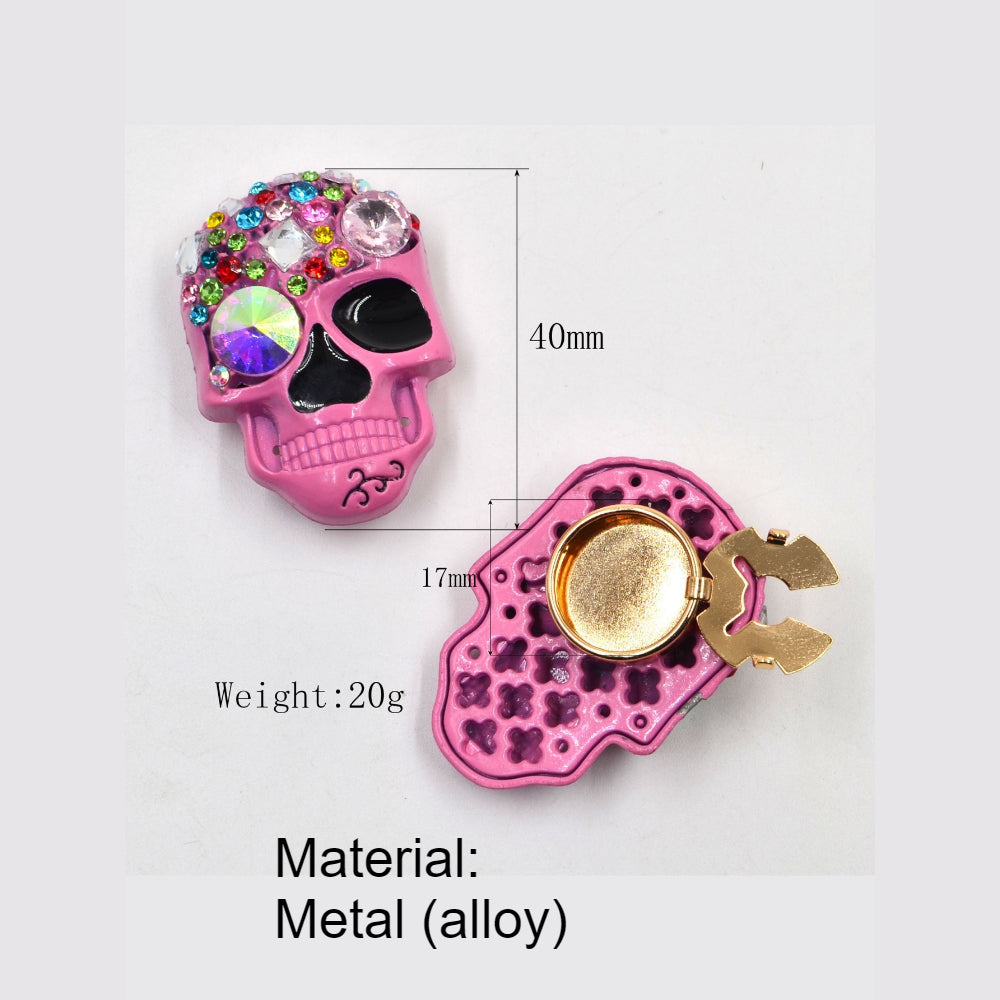 Pink Skull Crown Shirt Cuff Cover Metal Brooch Charm N6G125