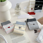 Load image into Gallery viewer, Striped Heart Embroidery Stack Socks Women Retro N6H012