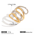 Load image into Gallery viewer, Line Two-Tone Ring Steel 18K Gold S5P025
