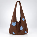 Load image into Gallery viewer, Women's Suede-Feel Star Embroidered Tote Bag N6J182