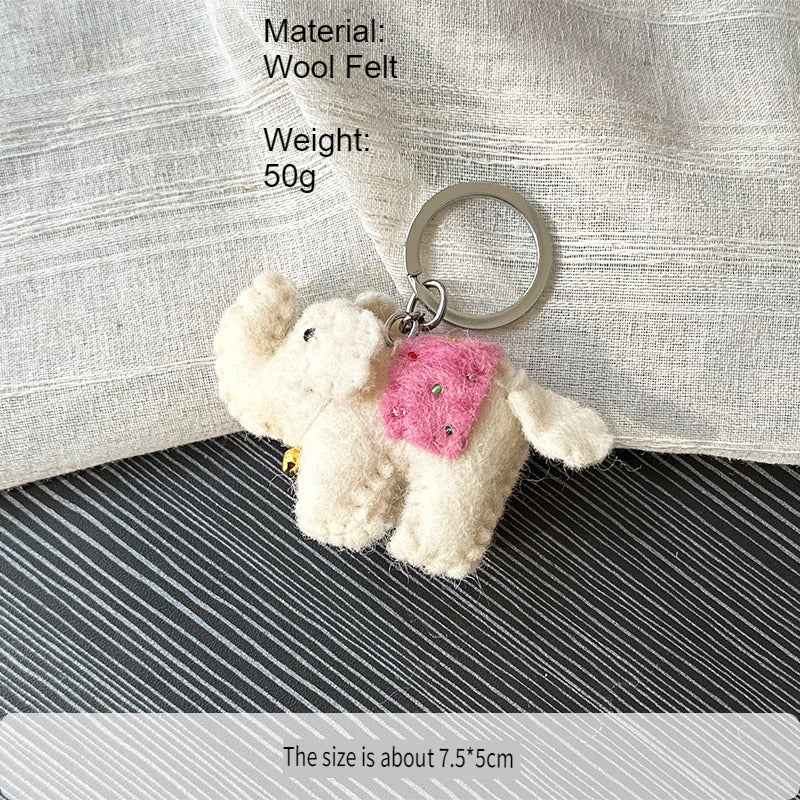 Cute Felt Elephant Keyring Pendant Baby Shower Gift N6G003
