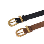 Load image into Gallery viewer, Cowhide Leather Prong Buckle Belt Women N6H332