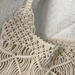 Load image into Gallery viewer, Open Weave Waxed Rope Beach Bag Large Straw Tote N6F116