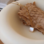 Load image into Gallery viewer, Mother of Pearl Square Choker 18K Gold Titanium Steel N6H175