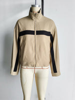 Load image into Gallery viewer, Loose Colorblock Stand Collar Zip Jacket Women Khaki N6H126