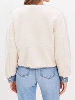 Load image into Gallery viewer, Color Block Sherpa Jacket Women Design Round Neck N5A088
