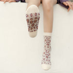 Load image into Gallery viewer, Purple Houndstooth Mid-Calf Socks Women Campus  N6H029