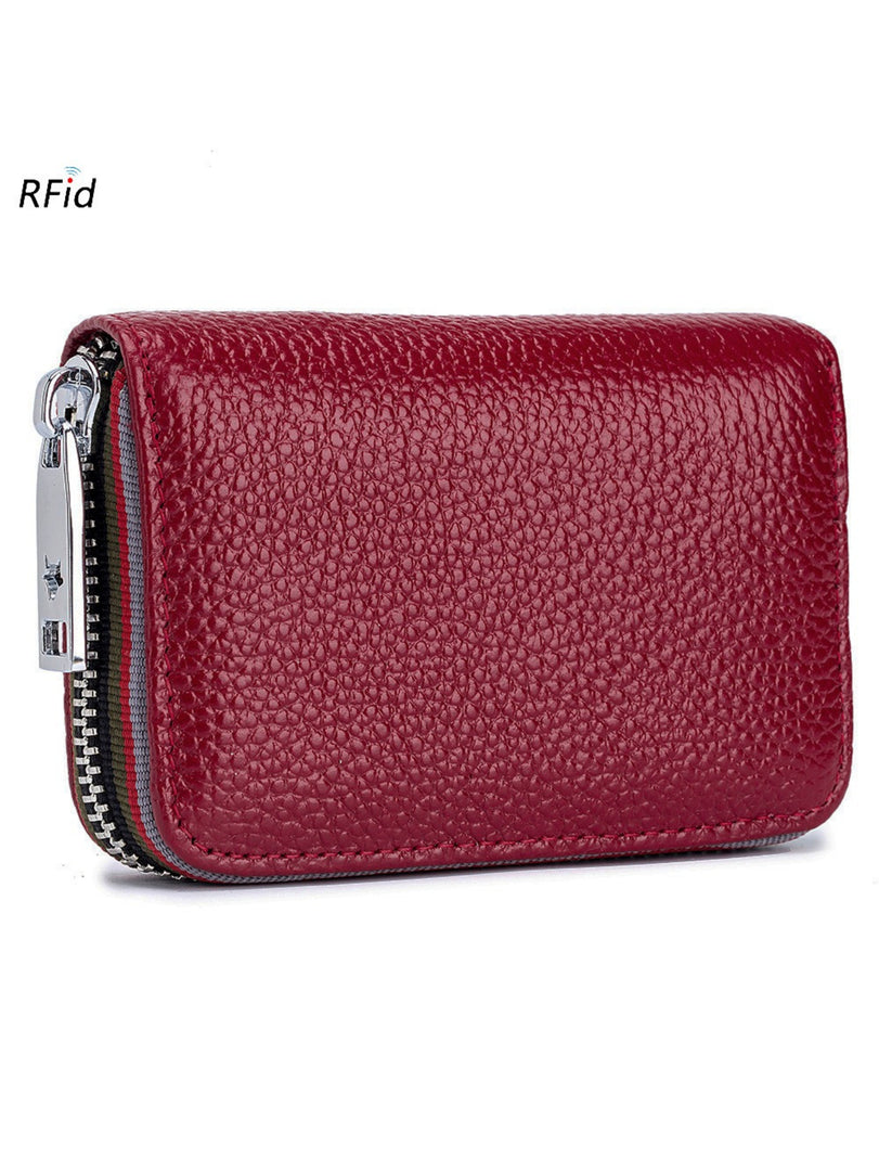 RFID Leather Accordion Card Case 12 Slots Women N6D034