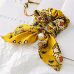 Load image into Gallery viewer, Pearl Pendant Big Scrunchie Bow Hair Tie Women N6H192