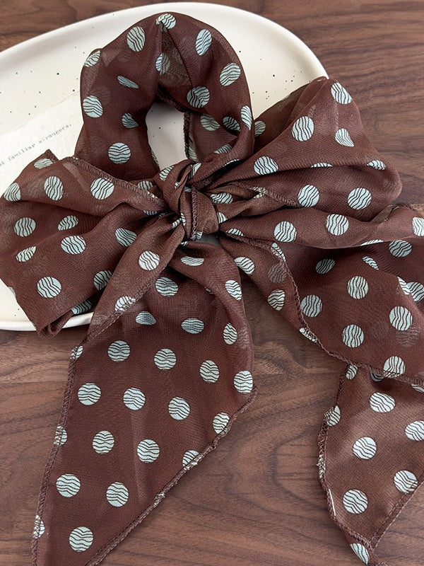 Polka Dot Mesh Long Scarf 180cm Women N6C011